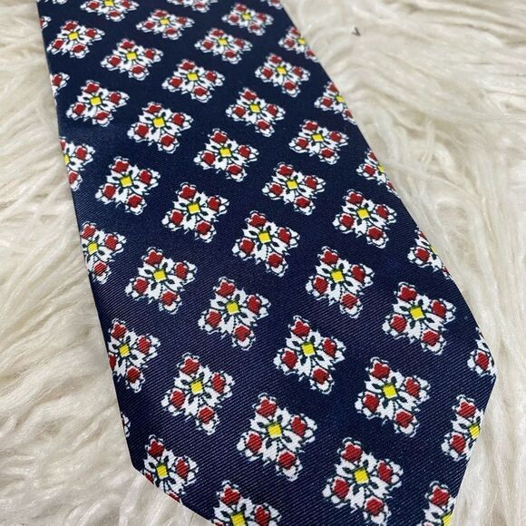 BEVERLY HILLS RODEO DRIVE - HANDSOME NAVY TIE WITH COLORFUL GEOMETRIC - B17 - Picture 3 of 10